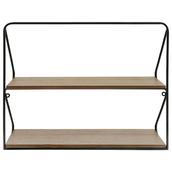 Home Fashion 2 Tier Wall Shelf Black/Brown
