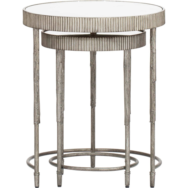 Home Fashion Accent Nesting Tables Silver Set Of 2