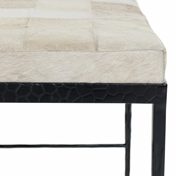 Home Fashion Achen Hide Bench Ivory