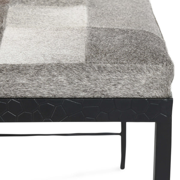 Home Fashion Achen Hide Bench Sparrow Gray