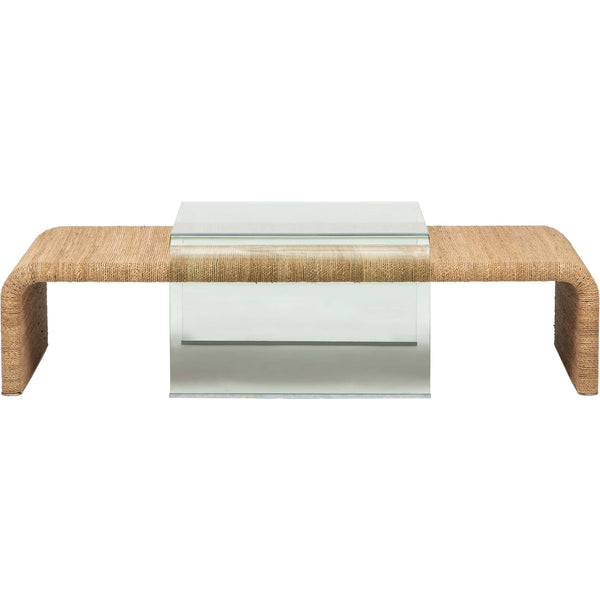 Home Fashion Amani Rope And Glass Coffee Table