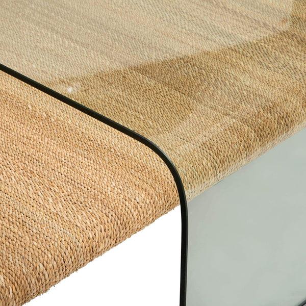 Home Fashion Amani Rope And Glass Coffee Table