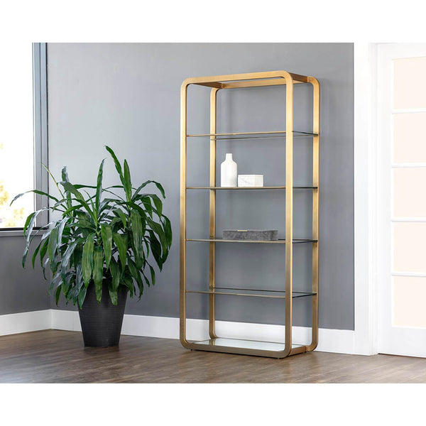Home Fashion Ambretta Large Bookcase Gold