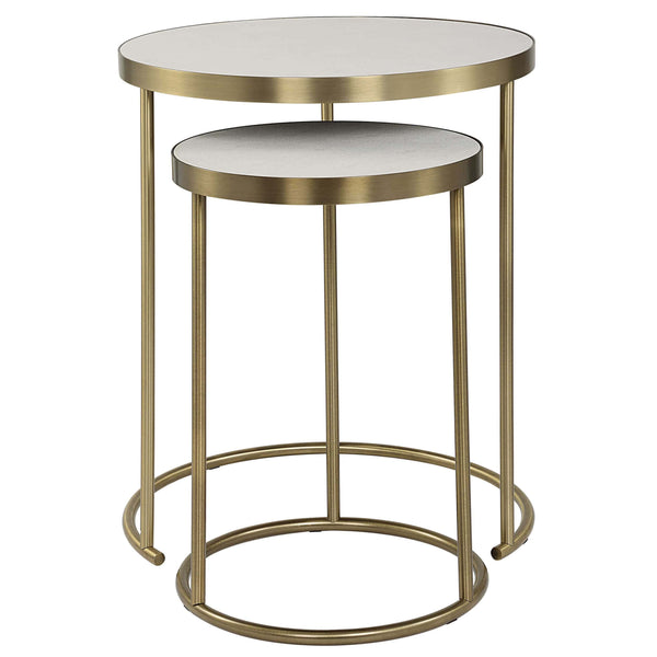 Home Fashion Aragon Nesting Tables White Set Of 2