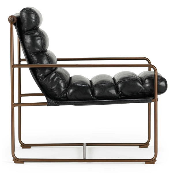 Home Fashion Argo Leather Chair Jet Black