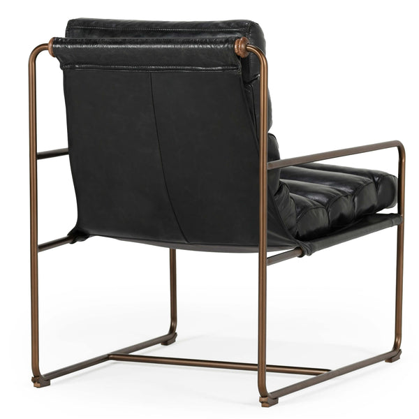 Home Fashion Argo Leather Chair Jet Black