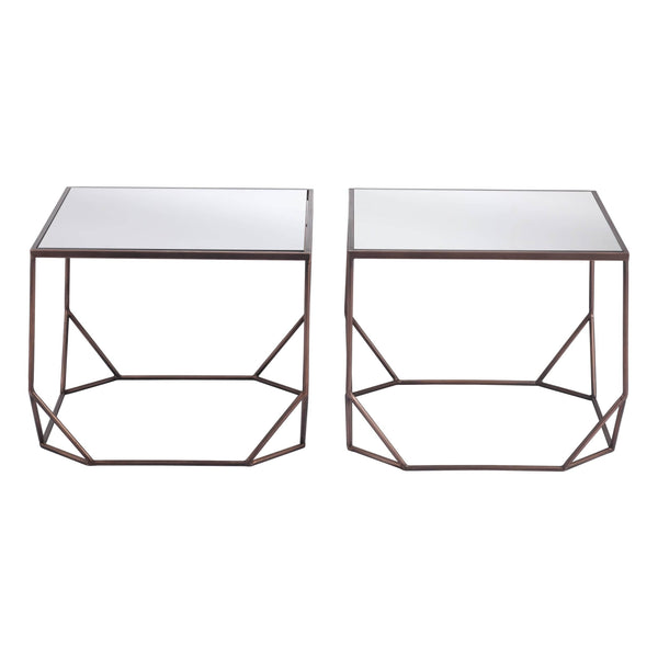 Home Fashion Arzon Coffee Table Bronze Set Of 2