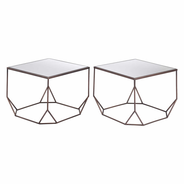 Home Fashion Arzon Coffee Table Bronze Set Of 2