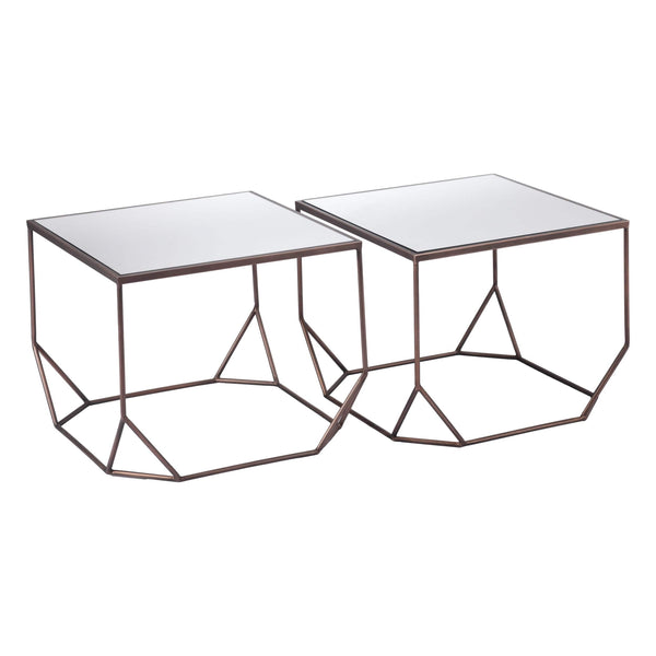home fashion Arzon Coffee Table Bronze Set of 2