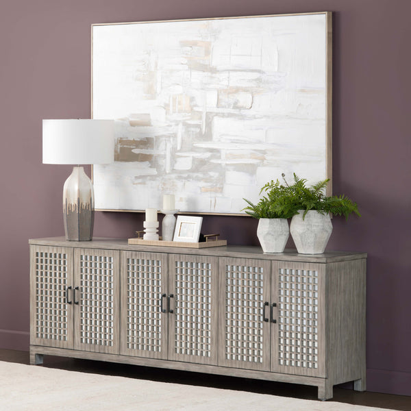 Home Fashion Ashlar 6 Door Sideboard Light Brown