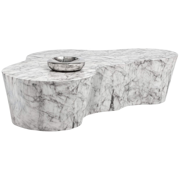 Home Fashion Ava Coffee Table White Marble Look