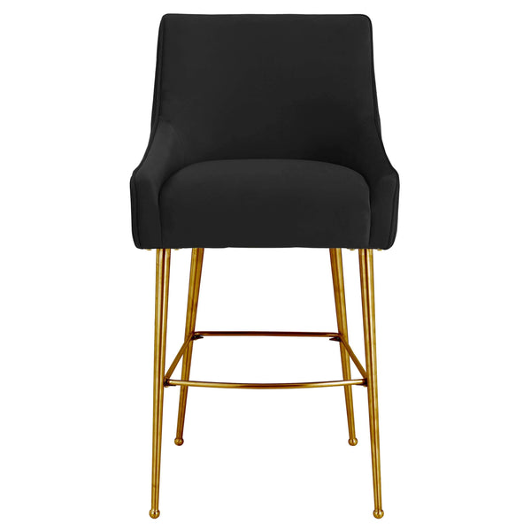 home fashion Beatrix Pleated Counter Stool Black