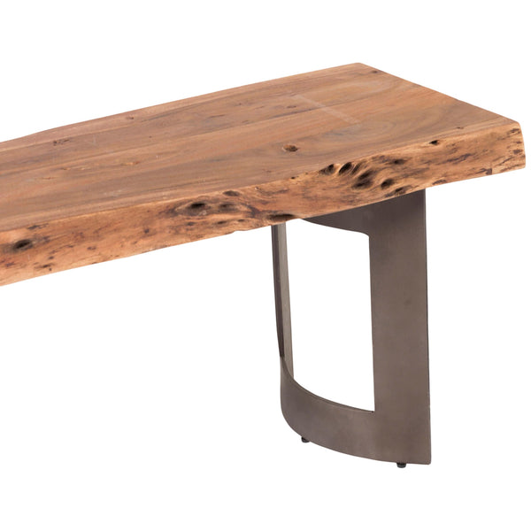 Home Fashion Bent Bench Brown