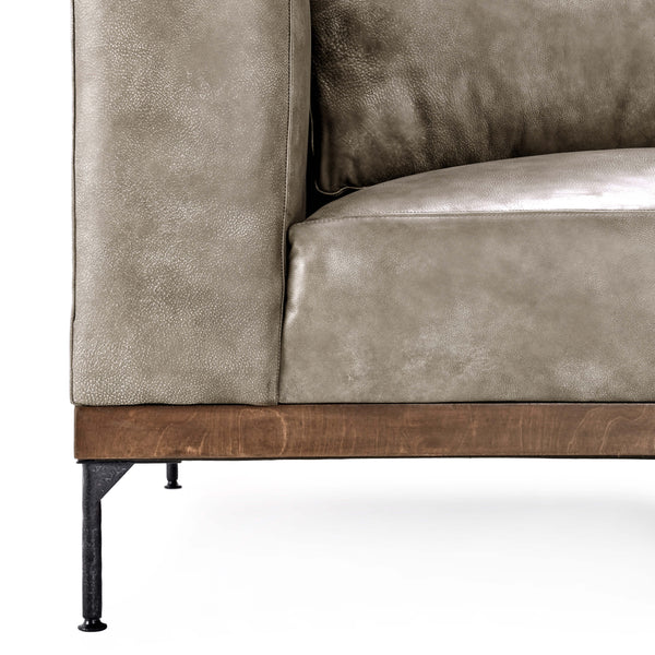 Home Fashion Bentley Leather Sofa Storm Gray