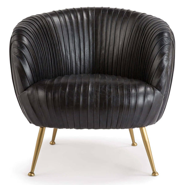 home fashion Beretta Leather Chair Faded Black