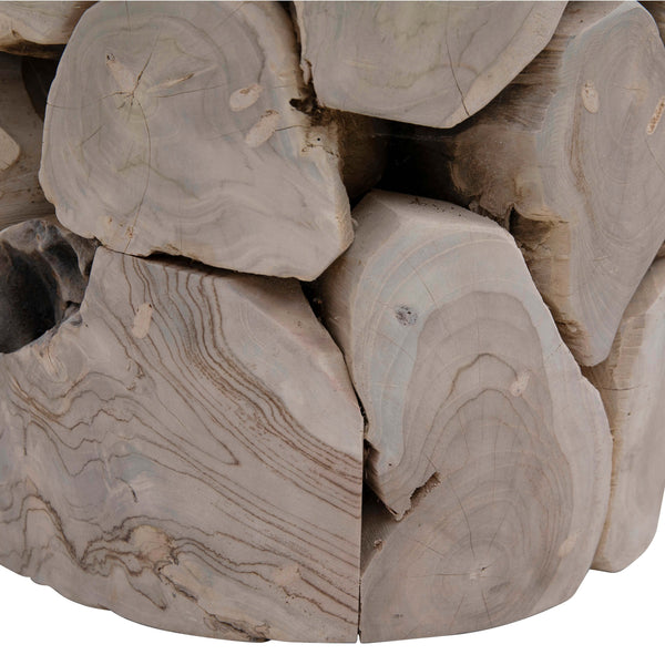 Home Fashion Briar Round End Table Bleached