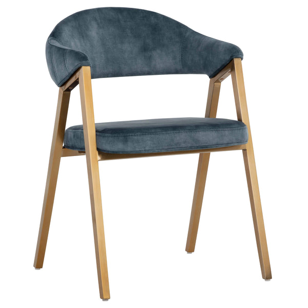 home fashion Burgos Arm Chair Nono Petrol Set of 2