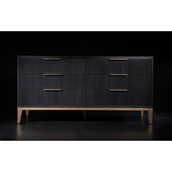 home fashion Caleb 6 Drawer Dresser Onyx Oak