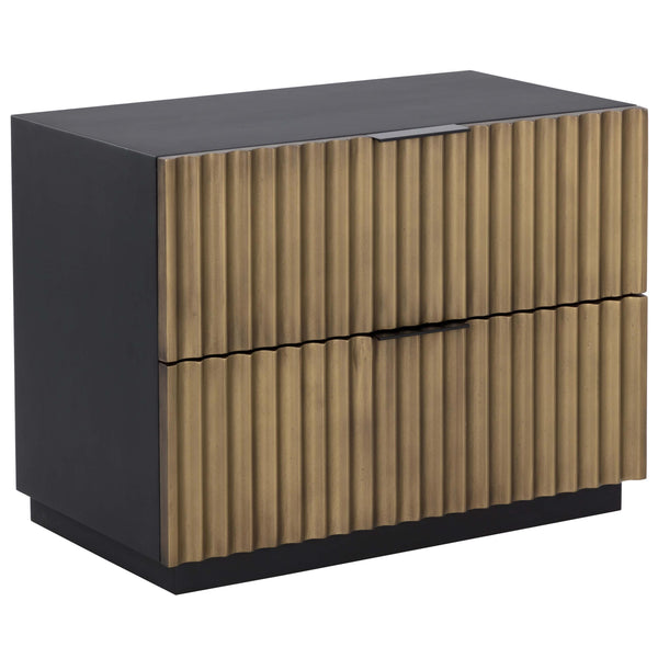 home fashion Carlin Nightstand Black/Antique Brass
