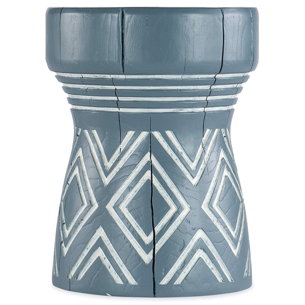home fashion Carved Stump Side Table Blue