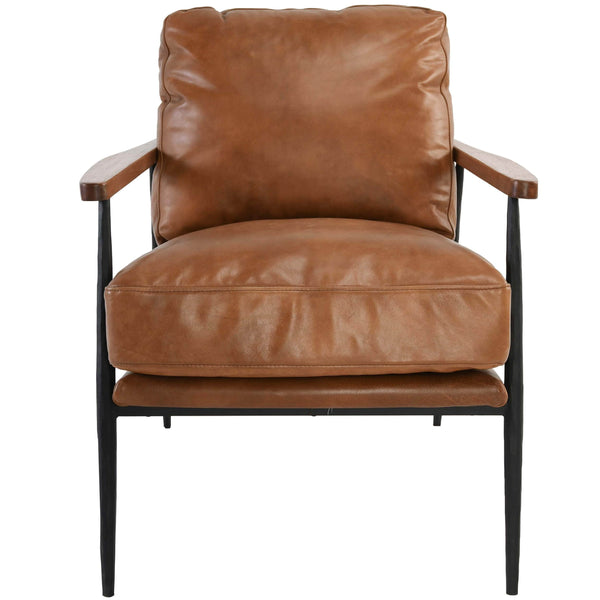 Home Fashion Christopher Leather Club Chair Tan