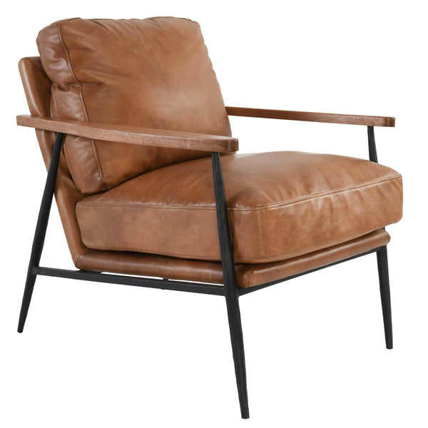 home fashion Christopher Leather Club Chair Tan
