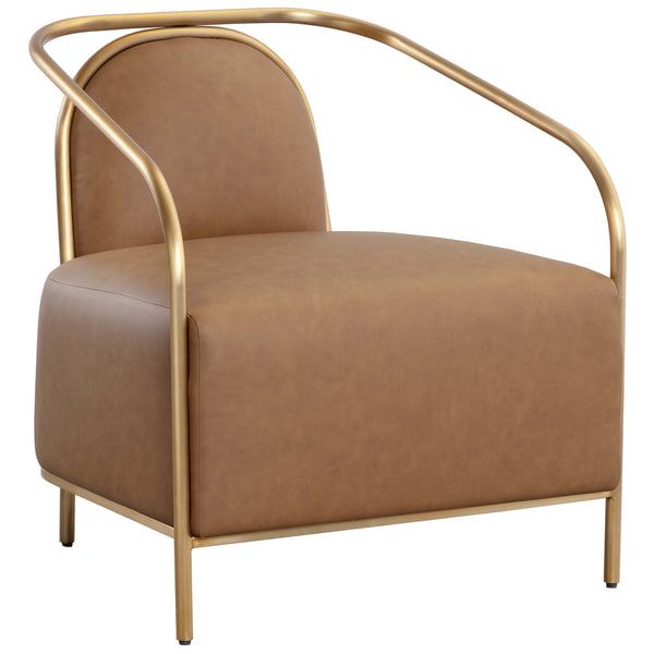 home fashion Cicero Leather Chair Milliken Cognac
