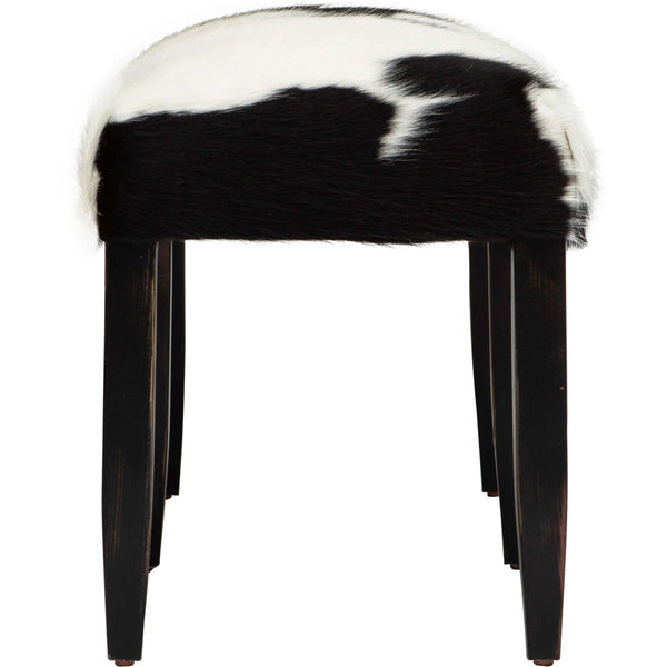 Home Fashion Cowhide Bench Black/White