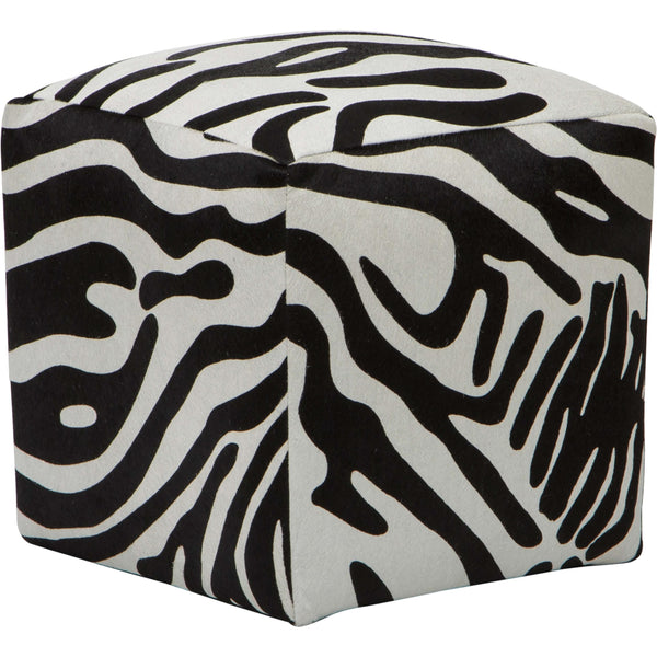 Home Fashion Cowhide Pouf Zebra Print