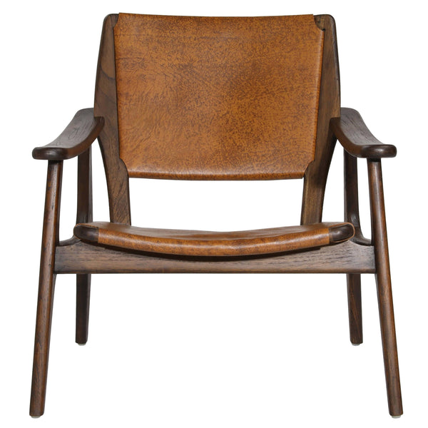 Home Fashion Dania Leather Chair Medium Brown