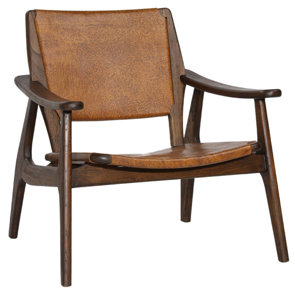 home fashion Dania Leather Chair Medium Brown