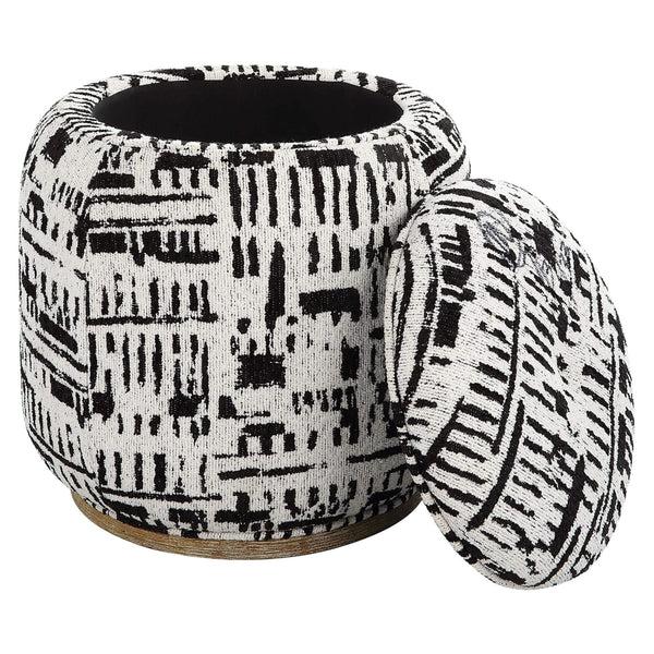 Home Fashion Dialogue Ottoman Black/Off White