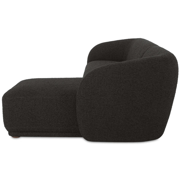 Home Fashion Faye Right Sectional Black Boucle