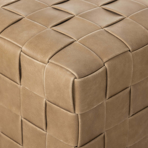 Home Fashion Flores Leather Ottoman Palermo Drift