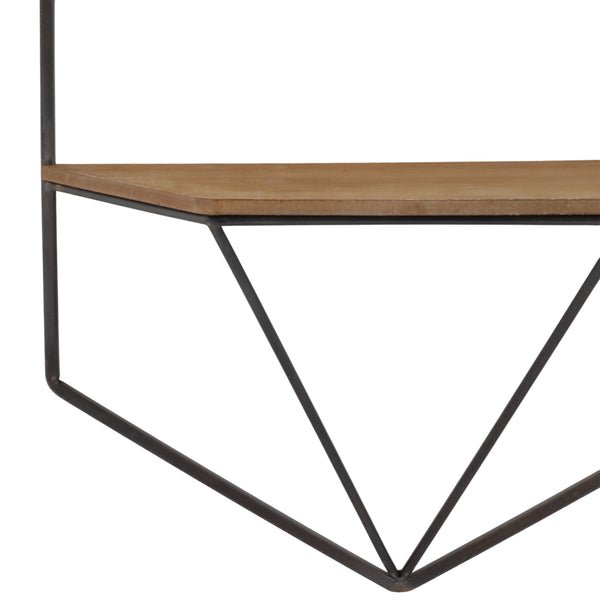 Home Fashion Hexagon Wall Shelves Brown Set Of 2