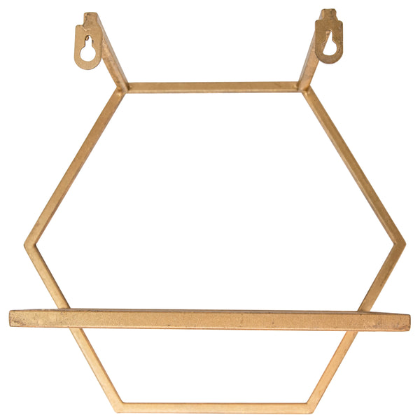 Home Fashion Hexagon Wall Shelves Gold Set Of 3