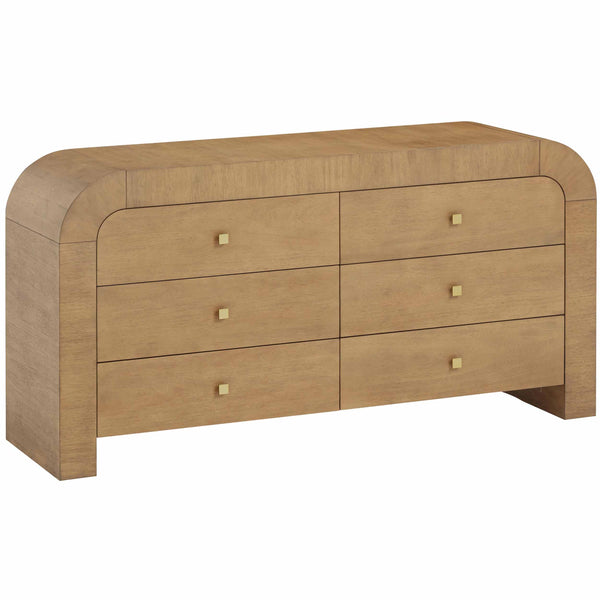 home fashion Hump 6 Drawer Dresser Natural