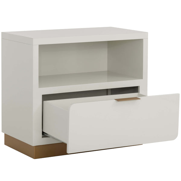 Home Fashion Jenkins Nightstand High Gloss Cream