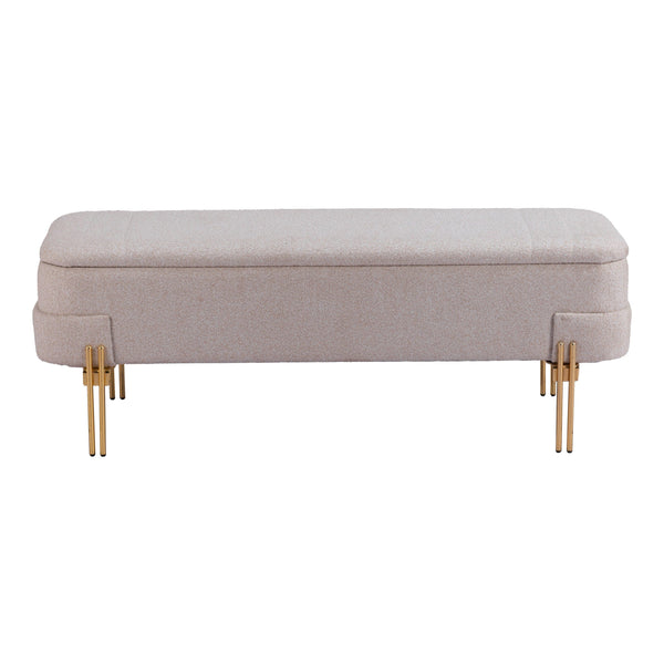 Home Fashion Lebreton Storage Bench Oatmeal Beige