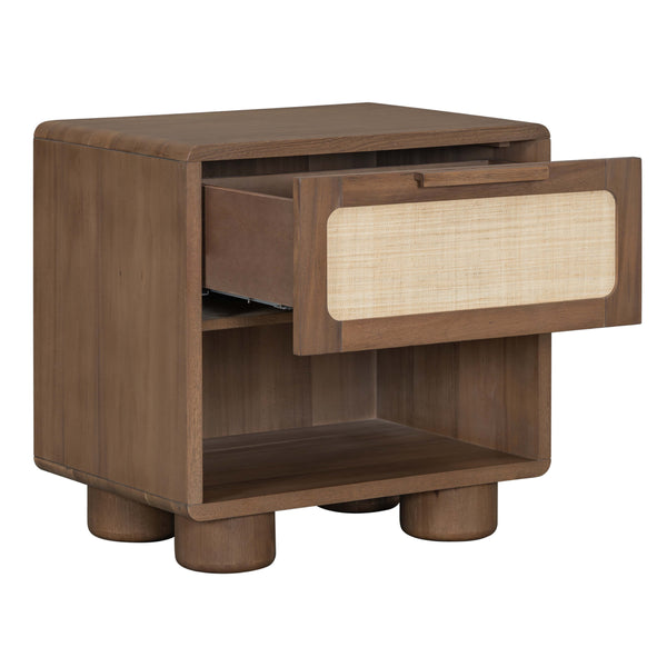 Home Fashion Madera Nightstand Modern Mocha