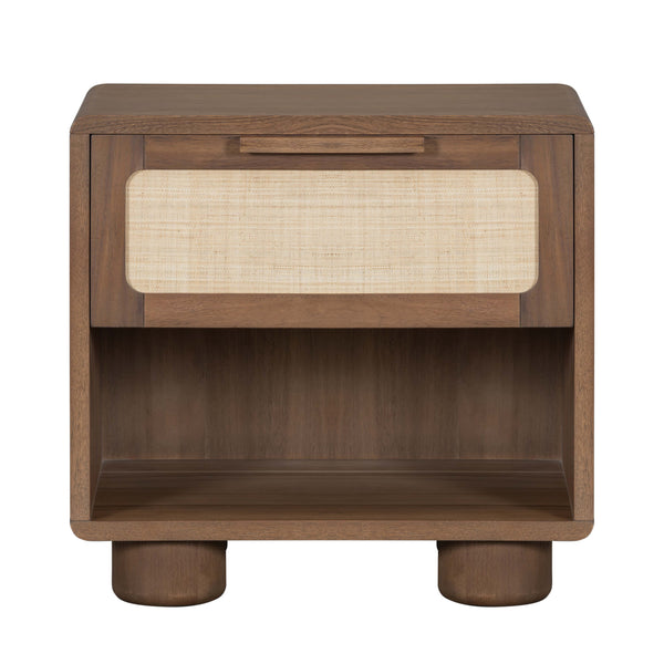 home fashion Madera Nightstand Modern Mocha