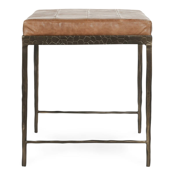 Home Fashion Malo Leather Bench Chestnut