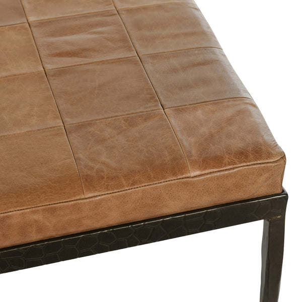 Home Fashion Malo Leather Bench Chestnut