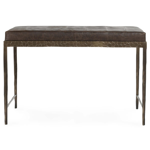 Home Fashion Malo Leather Bench Cocoa