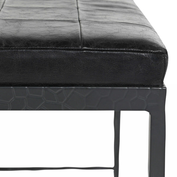 Home Fashion Malo Leather Bench Onyx