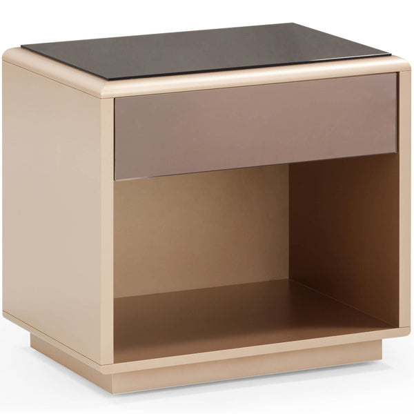 home fashion Martha Mirrored Nightstand Taupe