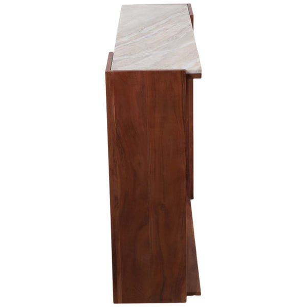 Home Fashion Modern Marble Top Console Table Ivory