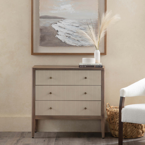 Home Fashion Montclair 3 Drawer Chest Cream