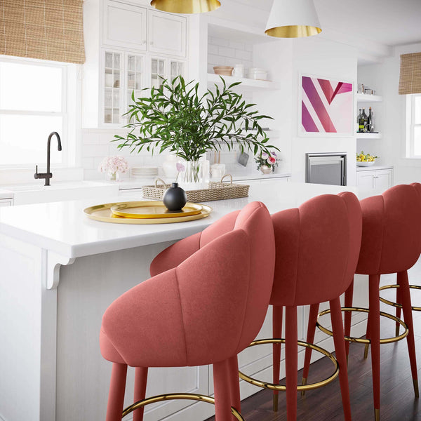 Home Fashion Myla Swivel Bar & Counter Stool Salmon