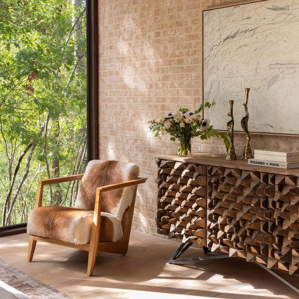 Home Fashion Naela Hide Chair Brown